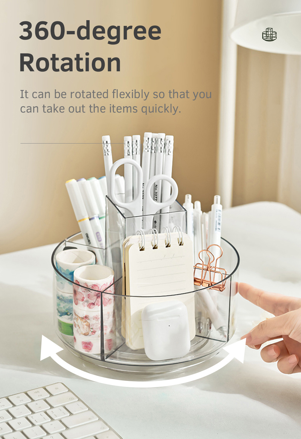 Rotating Cosmetic Storage Tray-3
